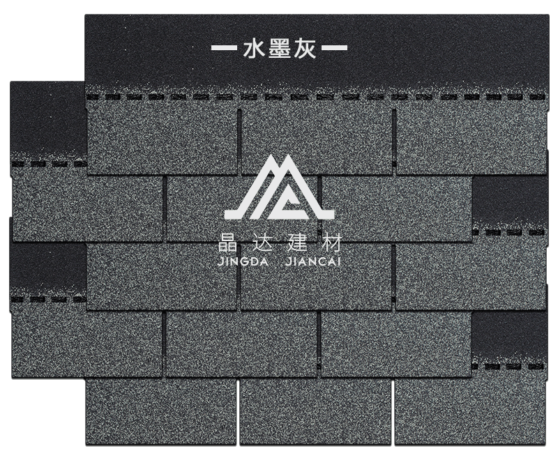 標準單層水墨灰瀝青瓦組合效果 標準單層水墨灰瀝青瓦組合效果